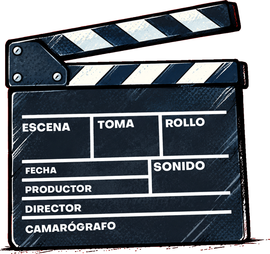 Claqueta de cine lista para grabar