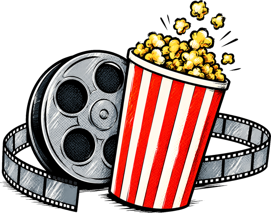 Palomitas y rollo de película